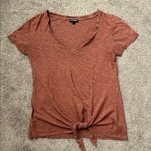 Express Women's Rust Tie-Front Top